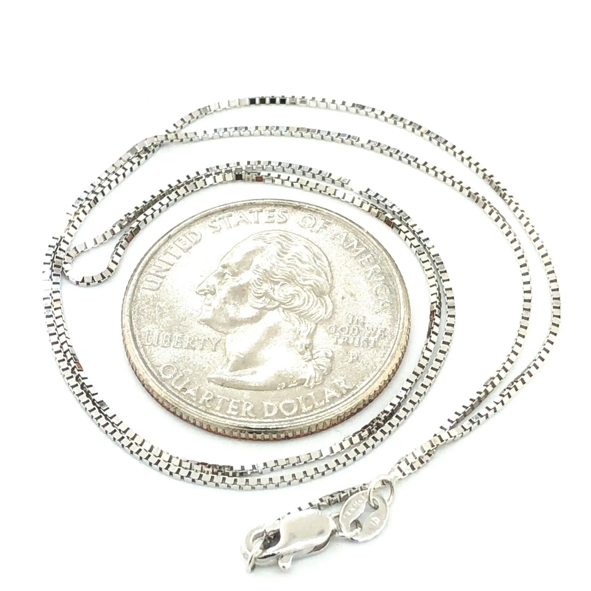 14K W Gold 0.10MM Box Chain
