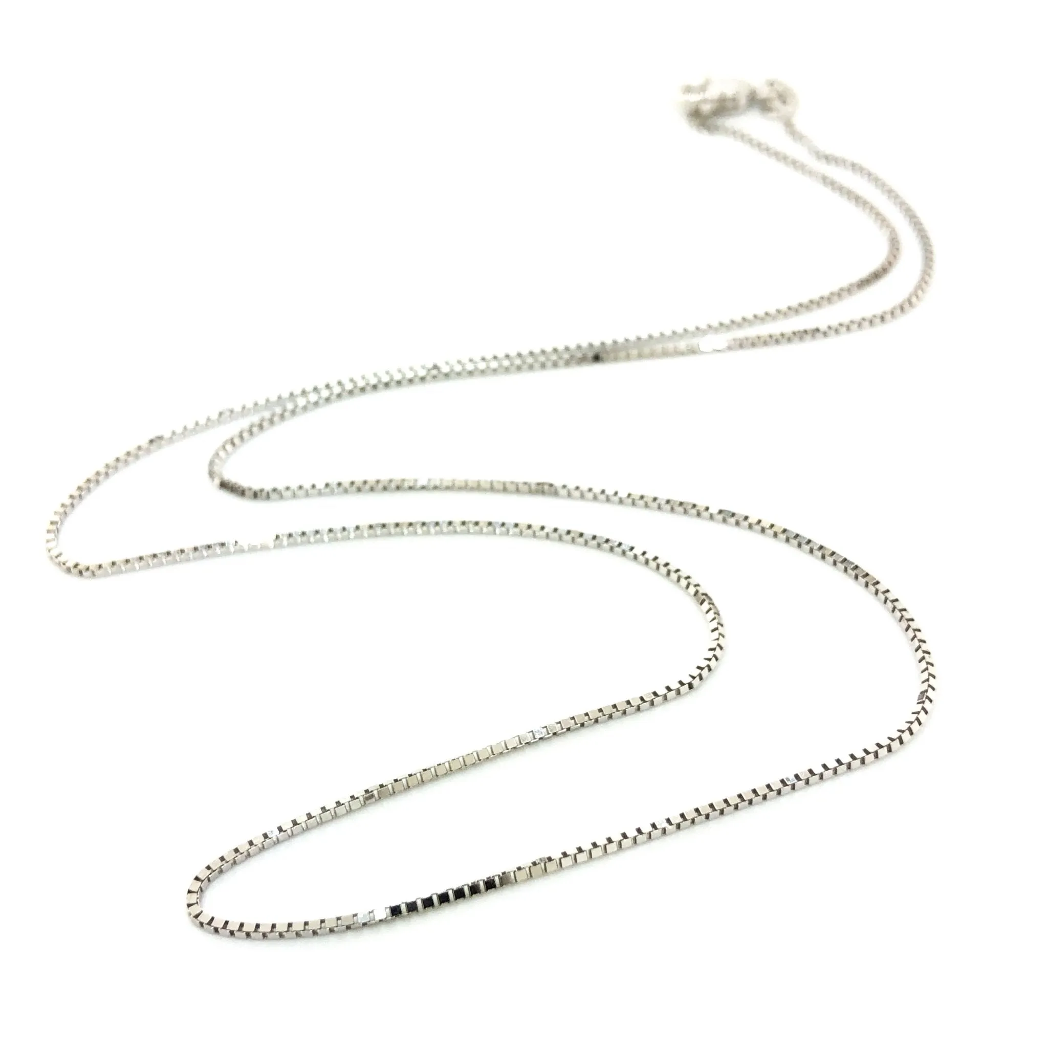 14K W Gold 0.10MM Box Chain