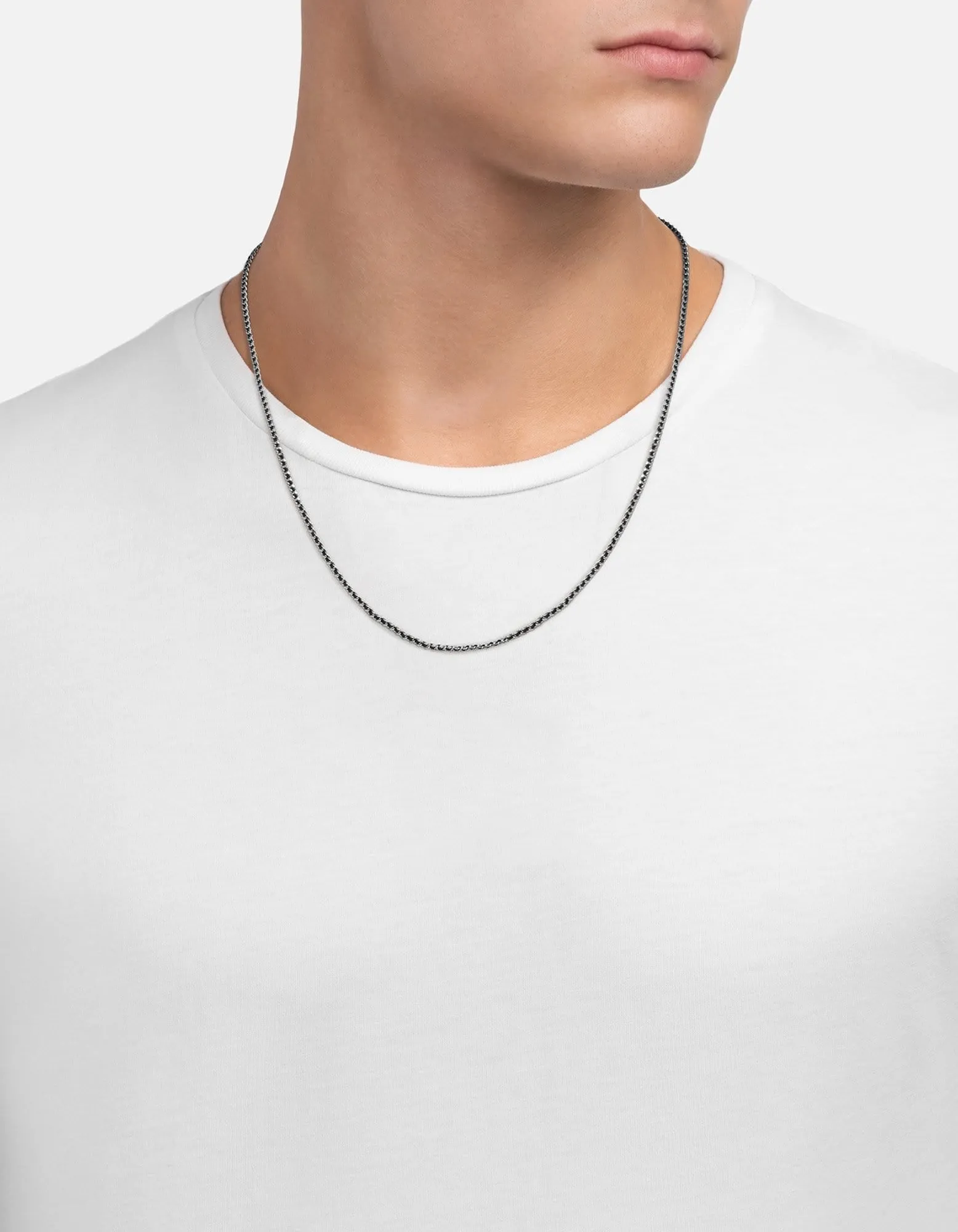 2mm Woven Chain Necklace, Sterling Silver