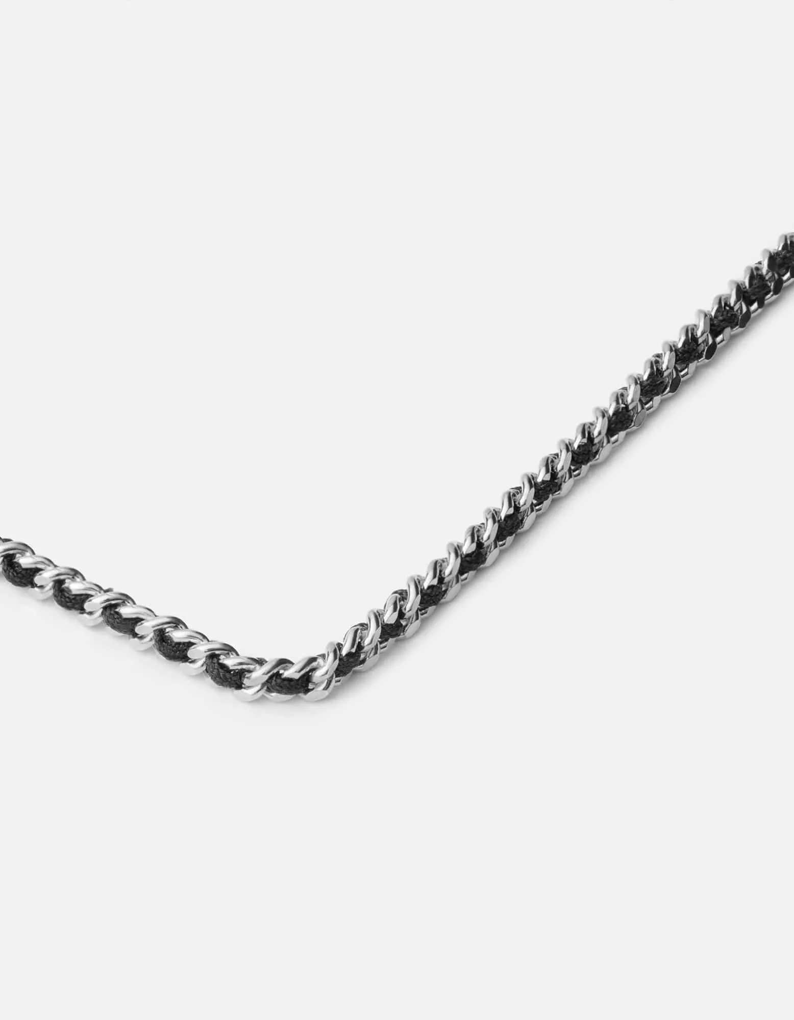 2mm Woven Chain Necklace, Sterling Silver