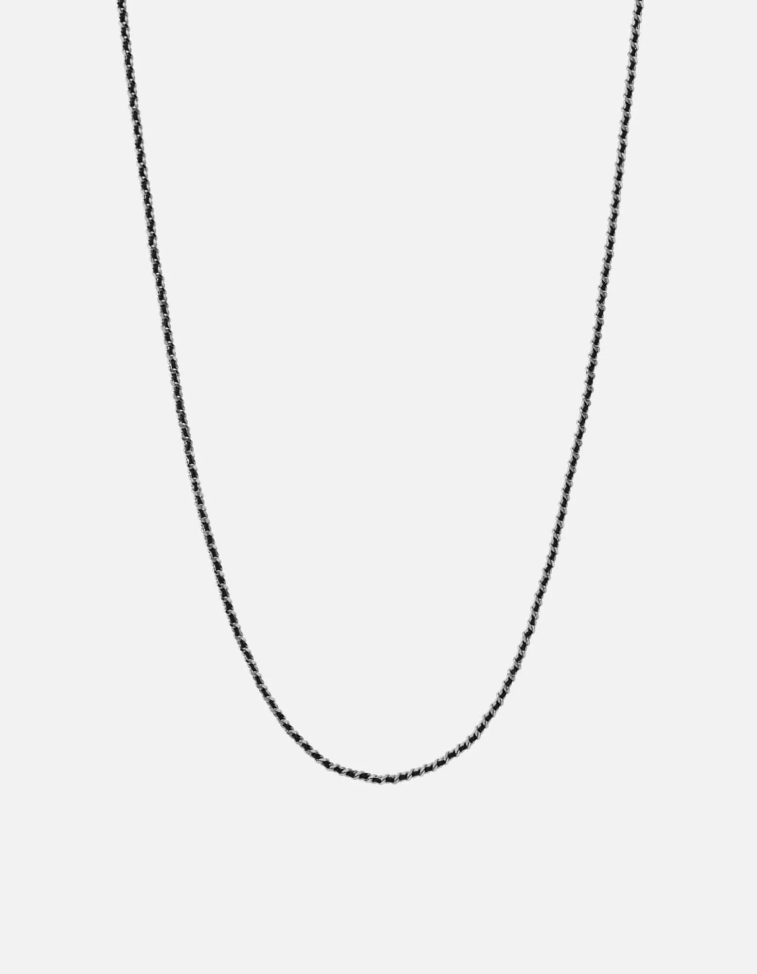 2mm Woven Chain Necklace, Sterling Silver