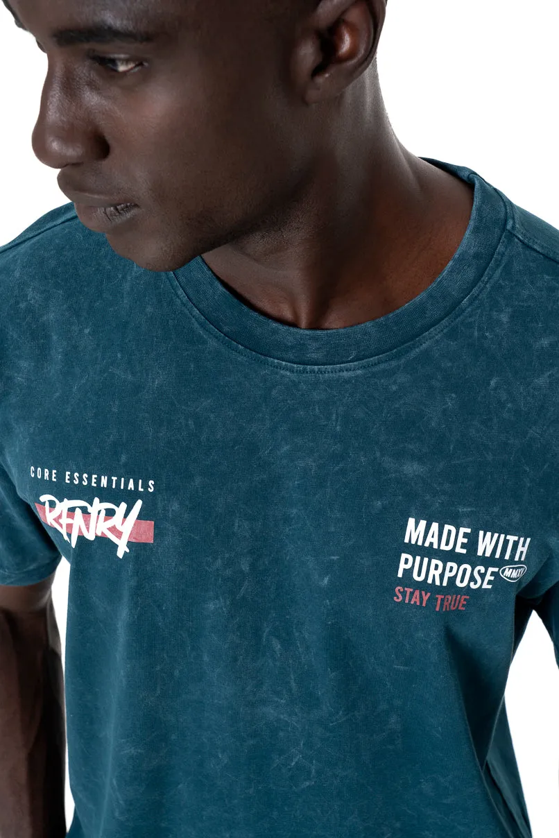 Acid Wash T-Shirt _ 145404 _ Teal