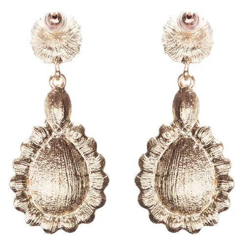 Beautiful Glamorous Bridal Crystal Rhinestone Teardrop Dangle Earrings Gold