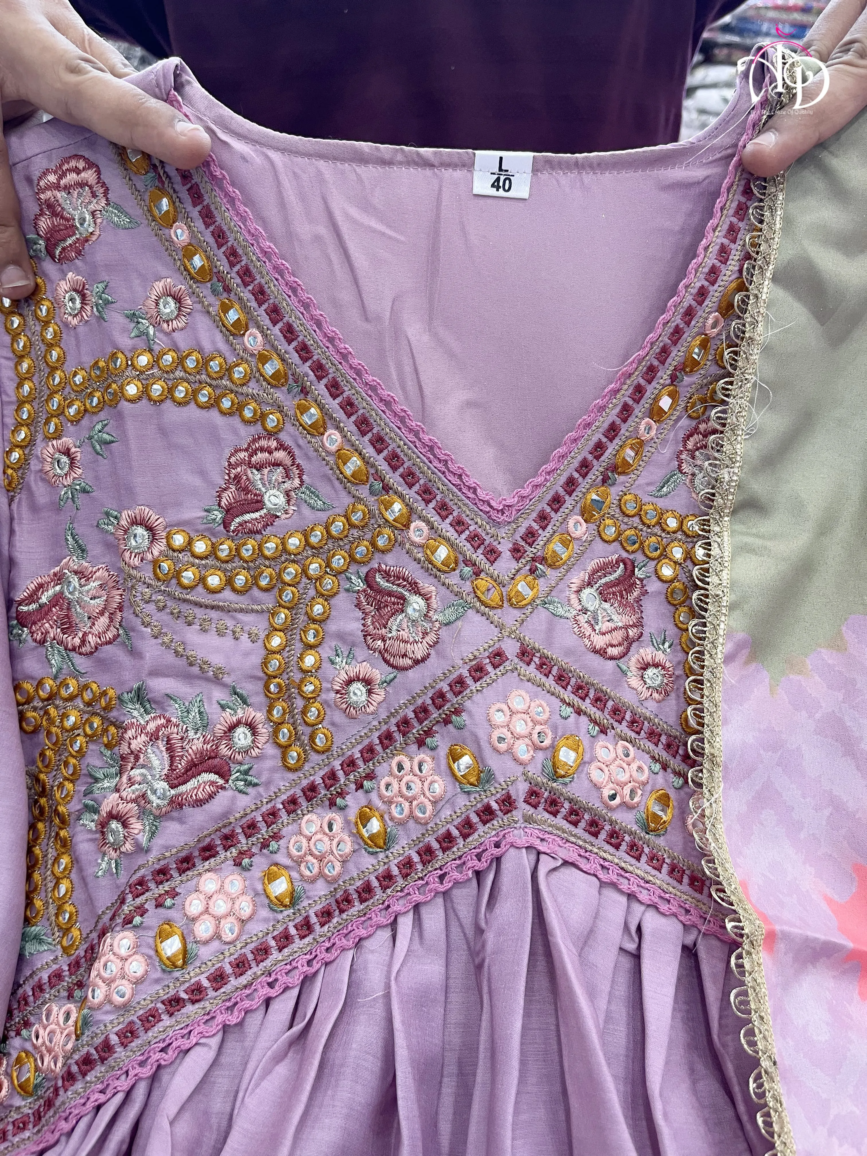 Beautiful Pakistani Muslin Alia Cut Designer Suit