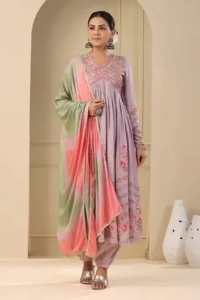 Beautiful Pakistani Muslin Alia Cut Designer Suit