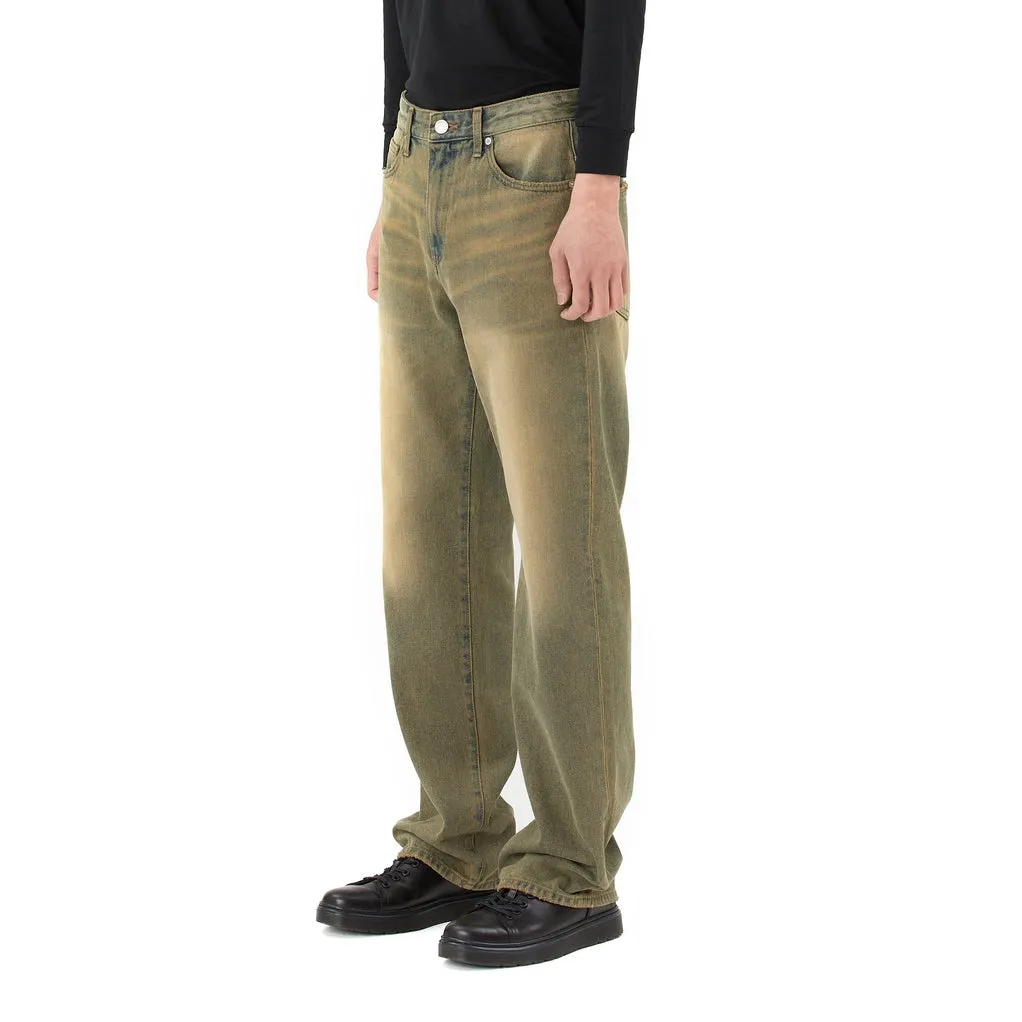 Brown Tinted Denim Pants - Bronze Blue
