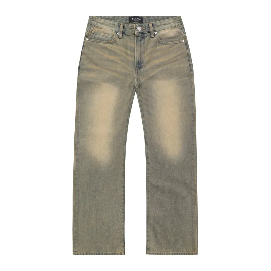Brown Tinted Denim Pants - Bronze Blue