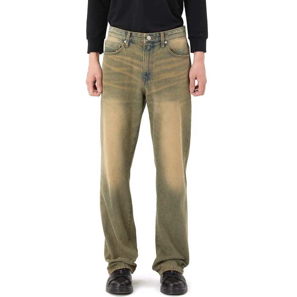 Brown Tinted Denim Pants - Bronze Blue