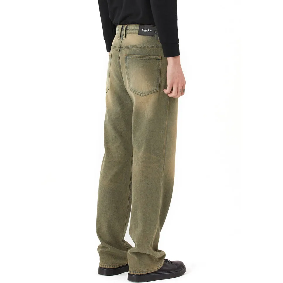 Brown Tinted Denim Pants - Bronze Blue