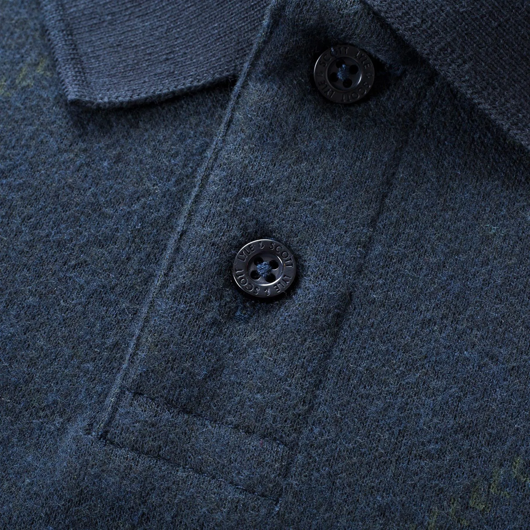 Brushed Argyle Tailored Fit Polo Shirt Dark Navy - AW21