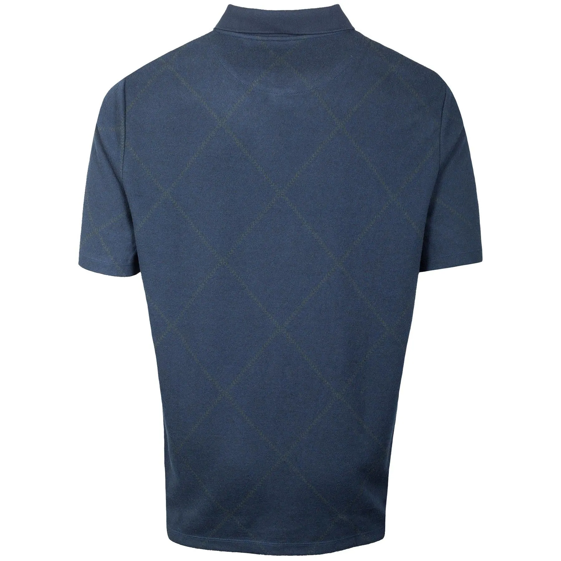Brushed Argyle Tailored Fit Polo Shirt Dark Navy - AW21