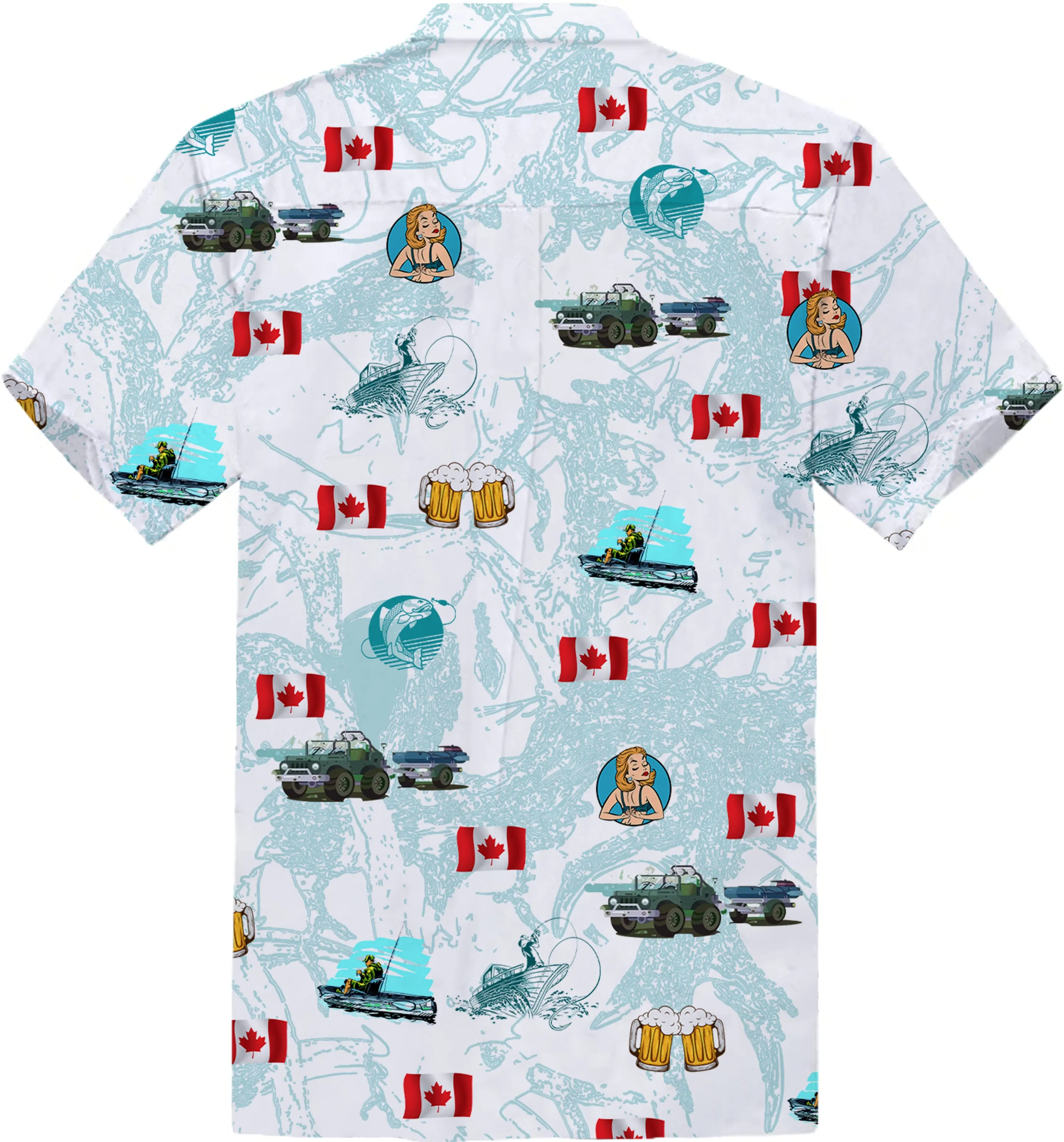 Canadian Flag Hawaiian Jeep Shirt