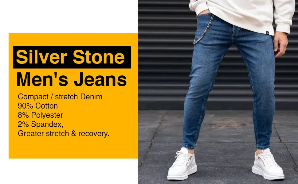 Custom Size Silver Stone Men's Jeans