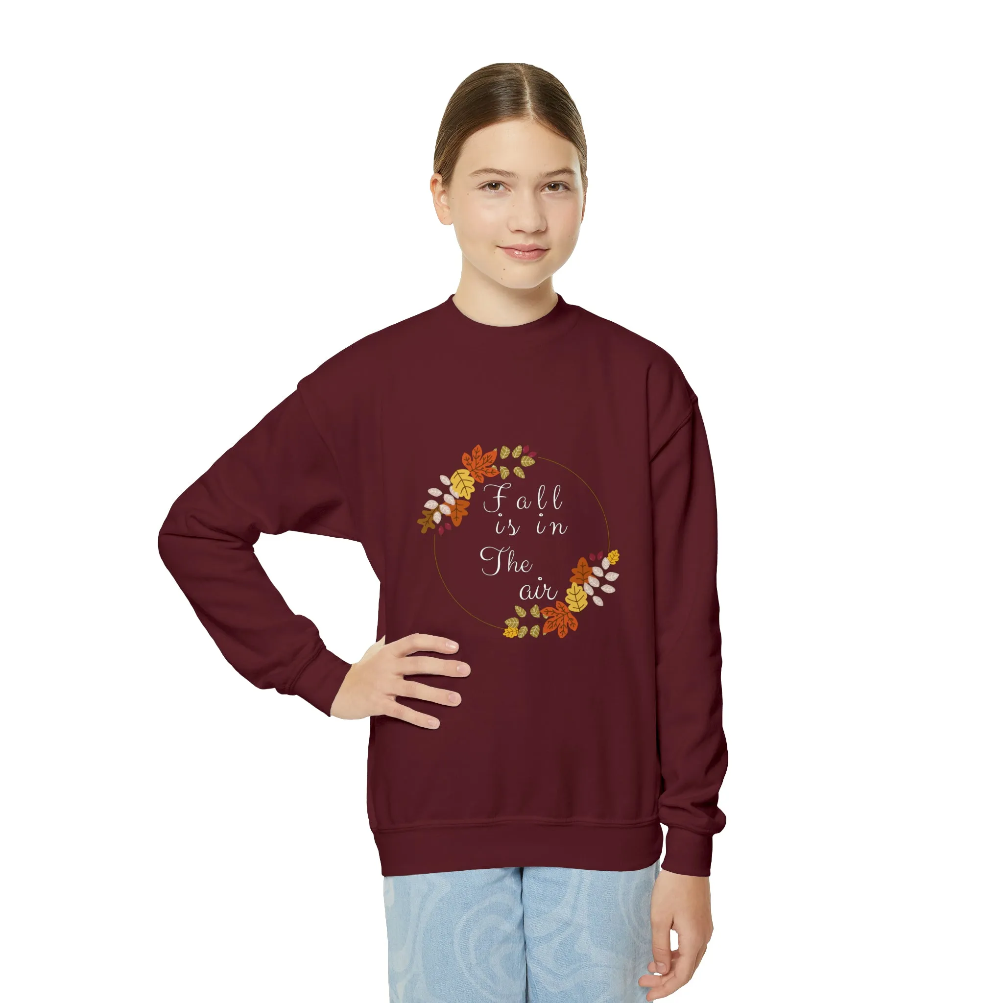 Fall Is In The Air | Youth Crewneck Sweatshirt