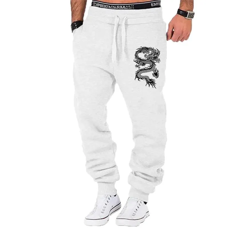 Fashion Casual Dragon Printed Jogger Pants Men