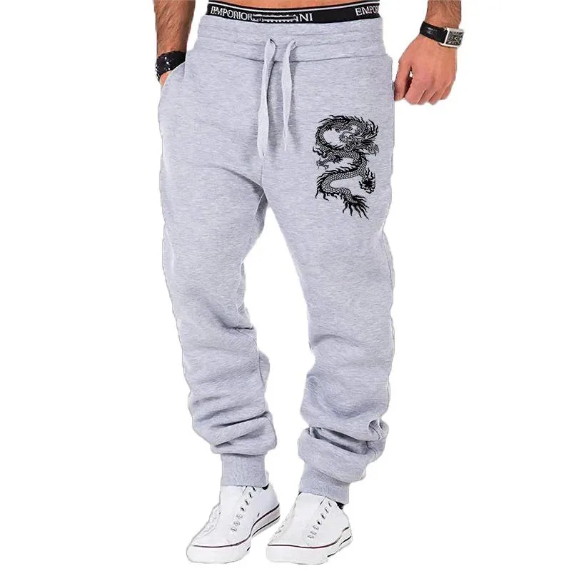 Fashion Casual Dragon Printed Jogger Pants Men