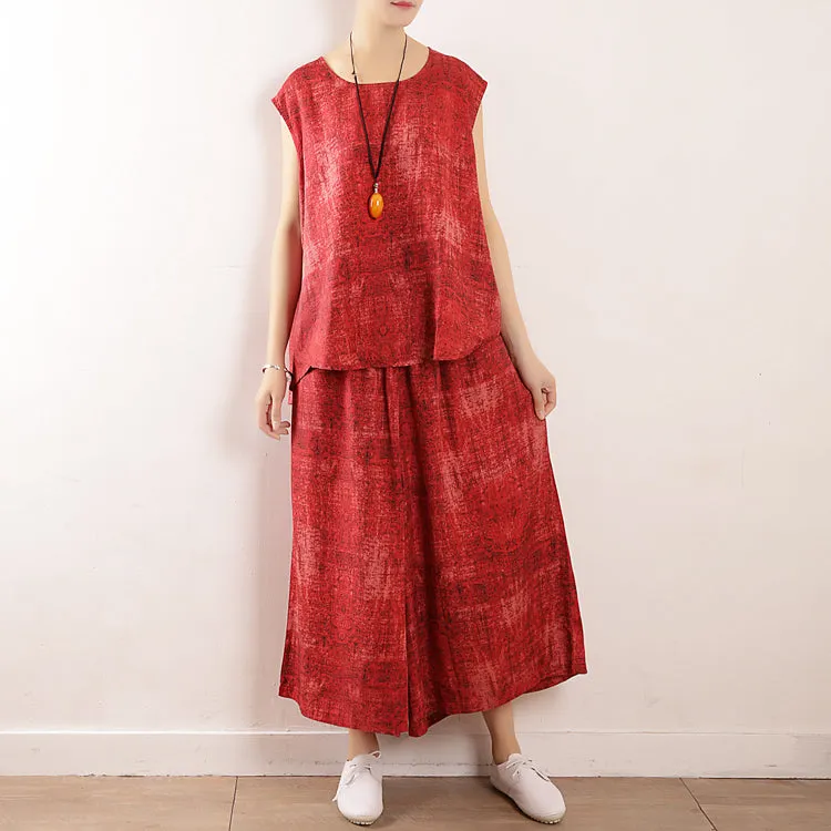 Floral Women Summer Suits Loose Women Wide Legs ATM962301