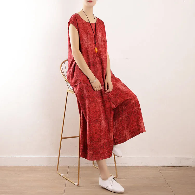 Floral Women Summer Suits Loose Women Wide Legs ATM962301
