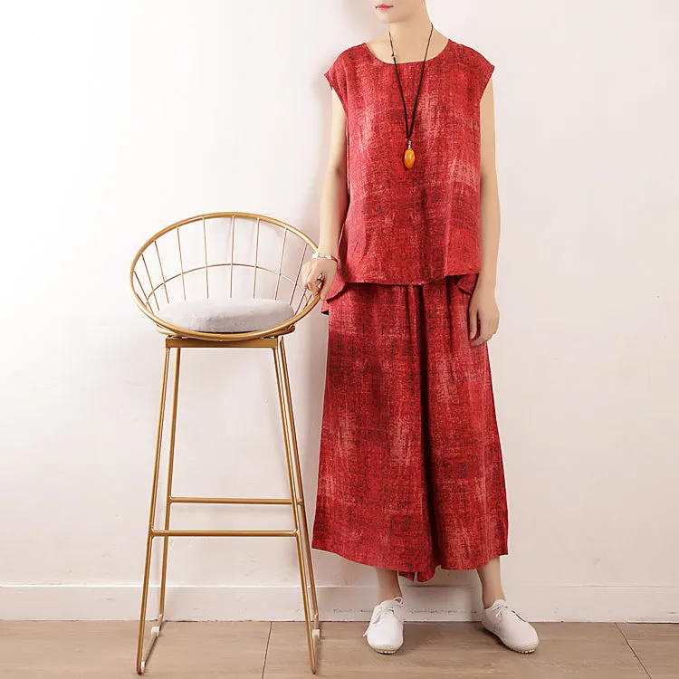 Floral Women Summer Suits Loose Women Wide Legs ATM962301