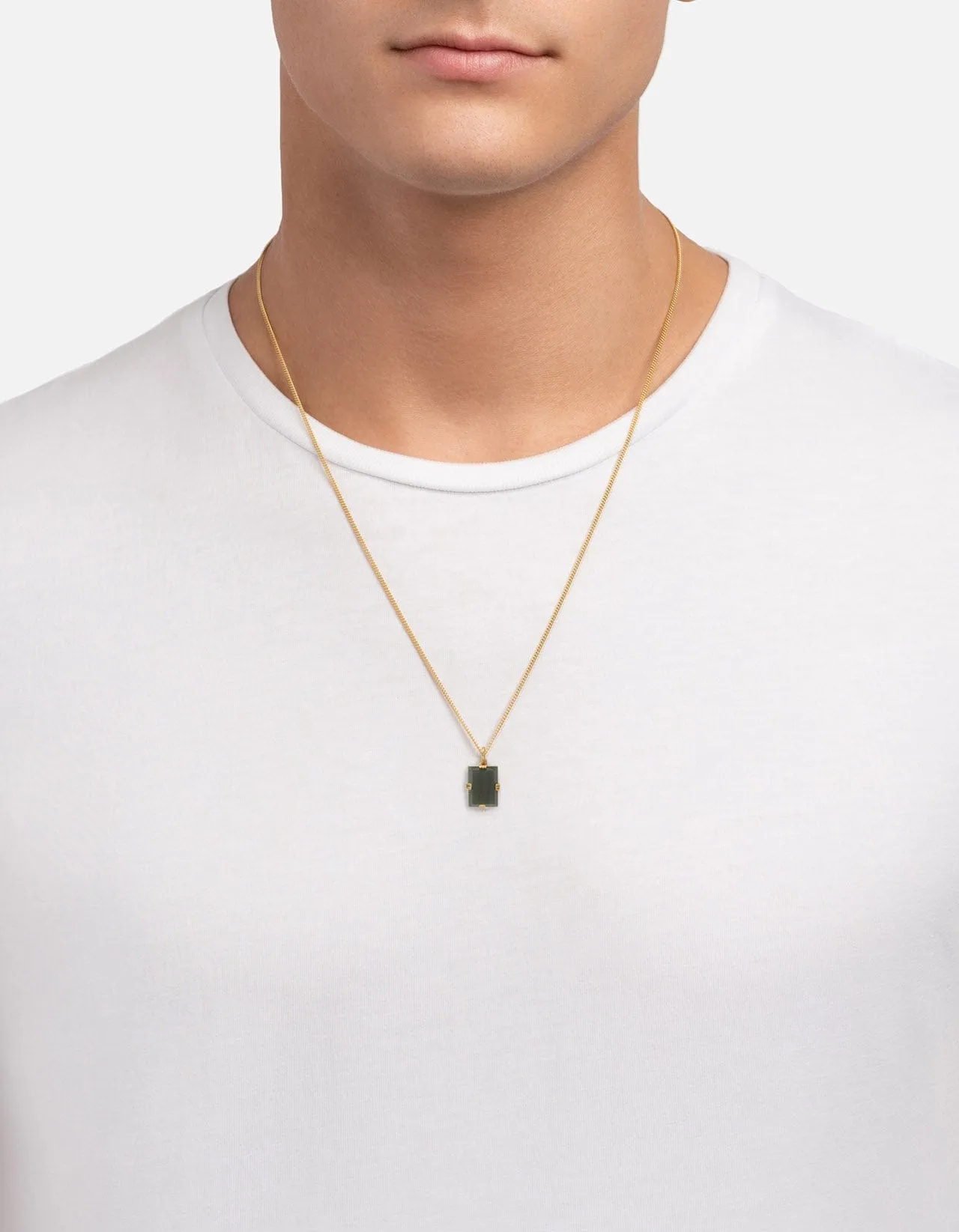 Lennox Agate Necklace, Gold Vermeil