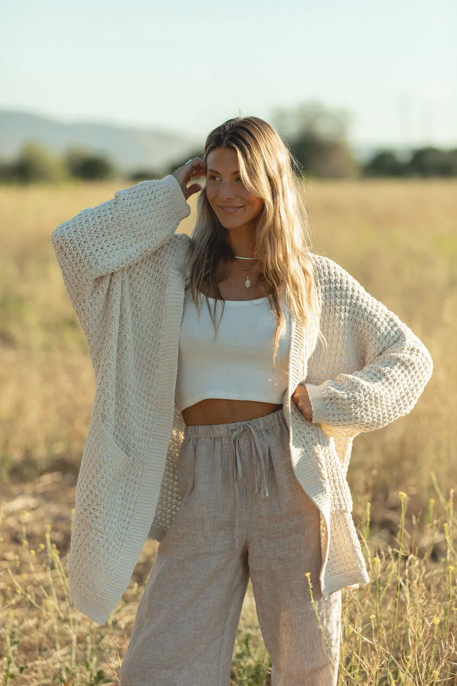 Lottie Oversized Cable Knit Cardigan