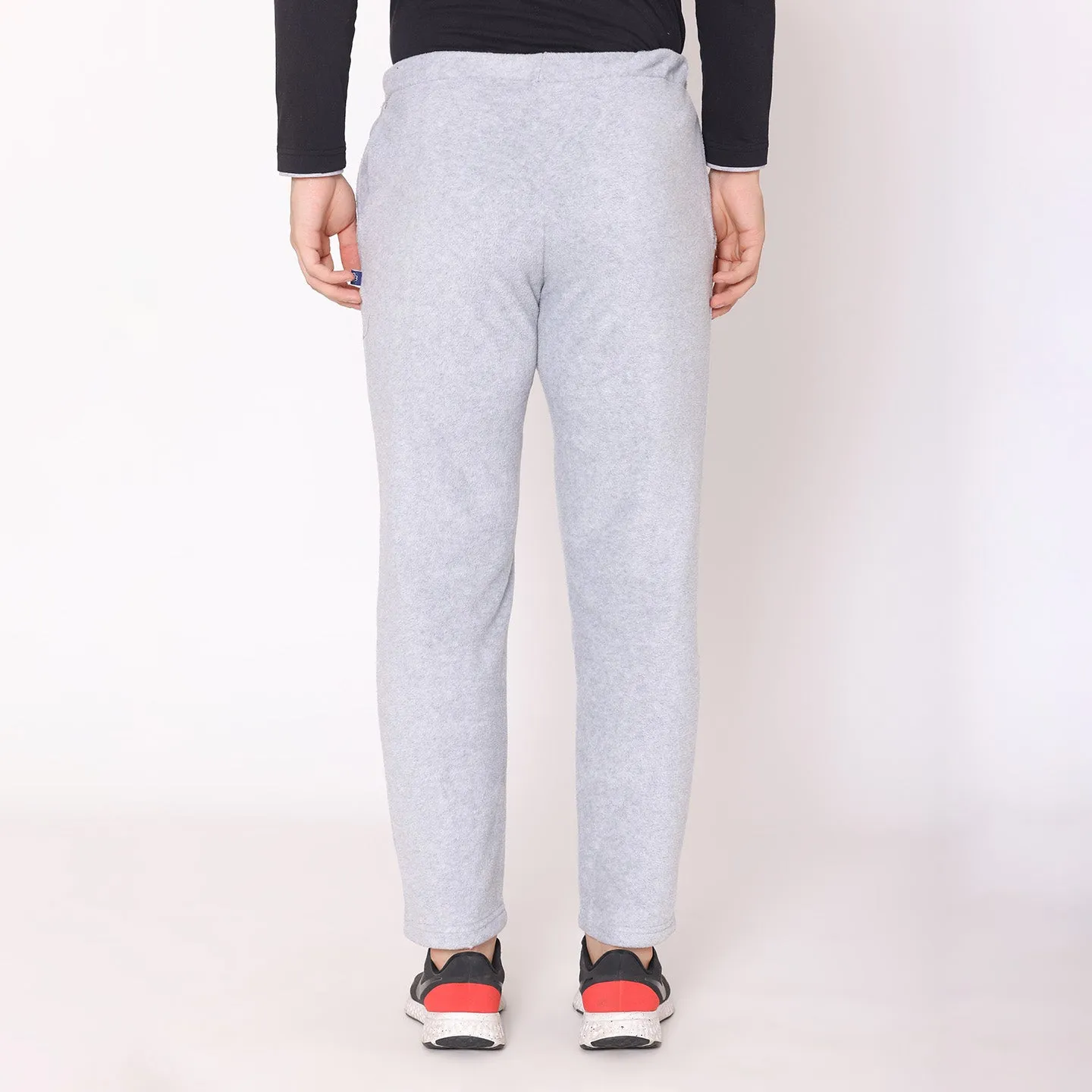 Men Regular Fit Polar Track Pants - Light Grey