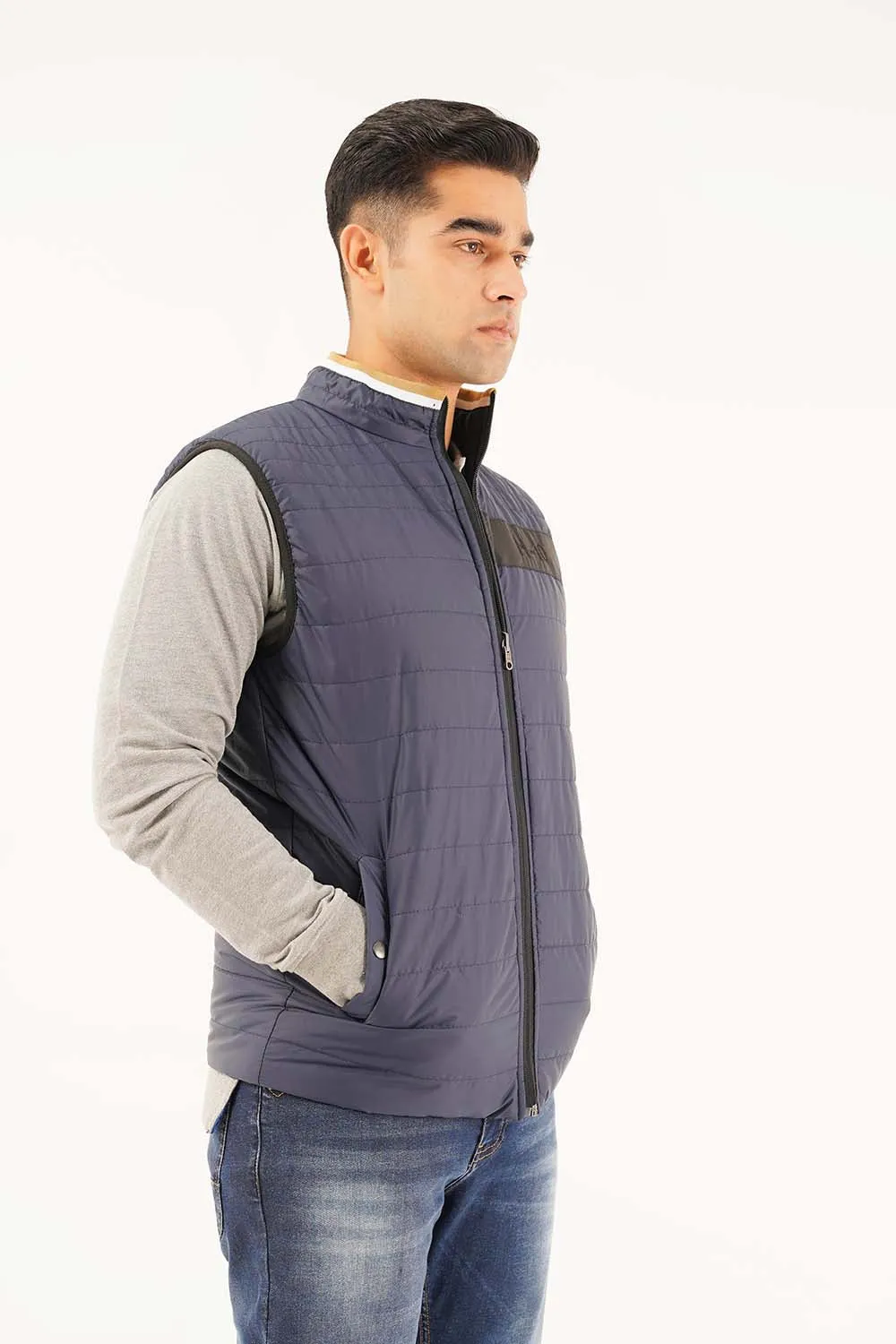 Men's Sleeveless Reversible Puffer Jacket