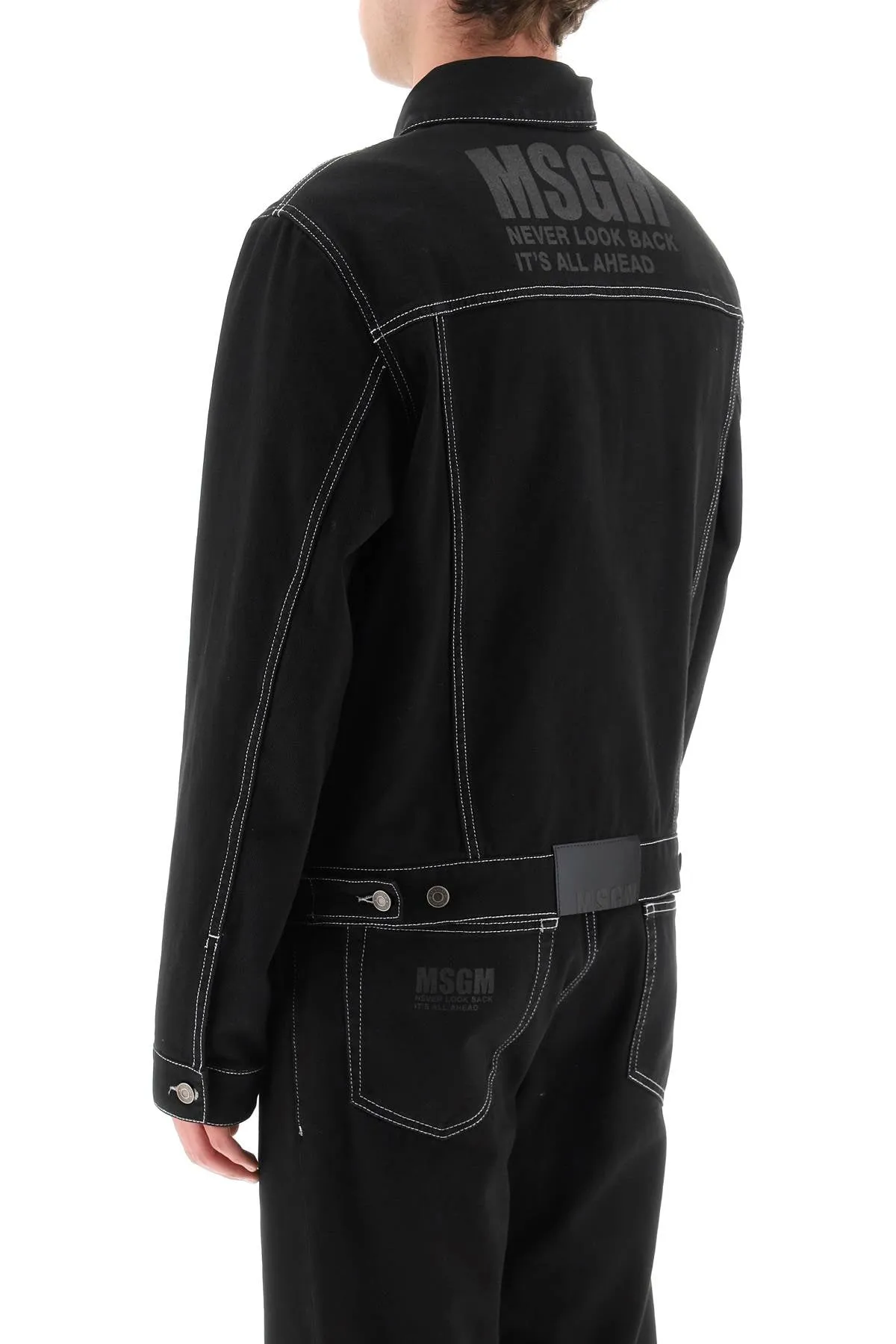 Msgm 'never look back' denim jacket