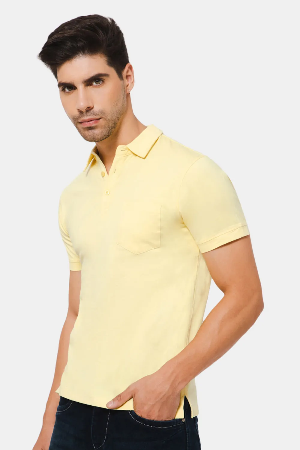 Naidu Hall Enhance Polo Tshirt Cotton - Yellow - S420