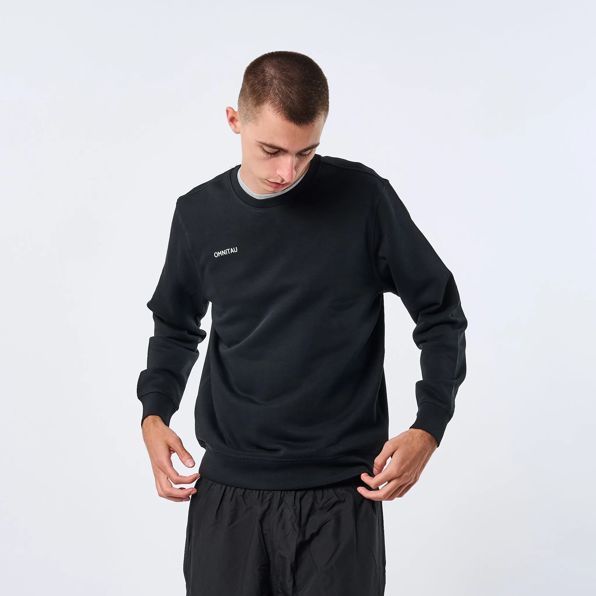 Omnitau Adult's Team Sports Crew Neck Cotton Sweatshirt - Black