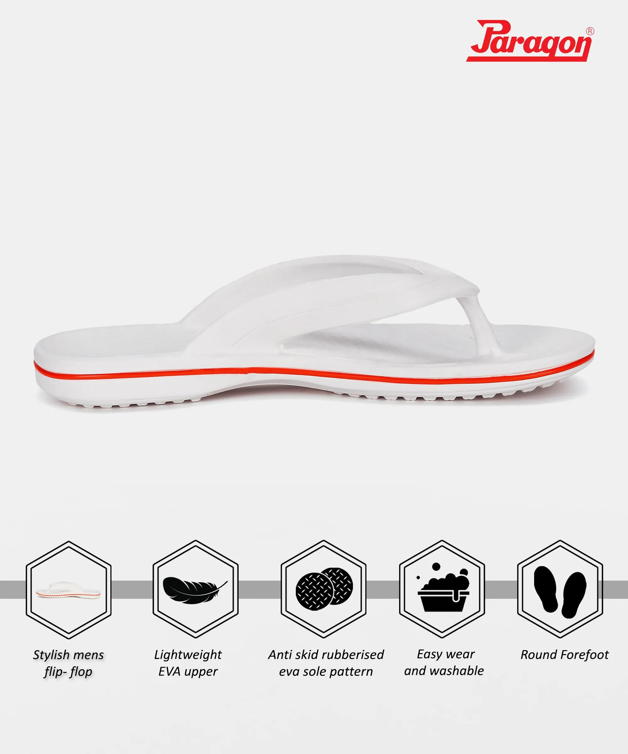 Paragon EVK1129G Men Stylish Lightweight Flipflops | Casual & Comfortable Daily-wear Slippers for Indoor & Outdoor | For Everyday Use