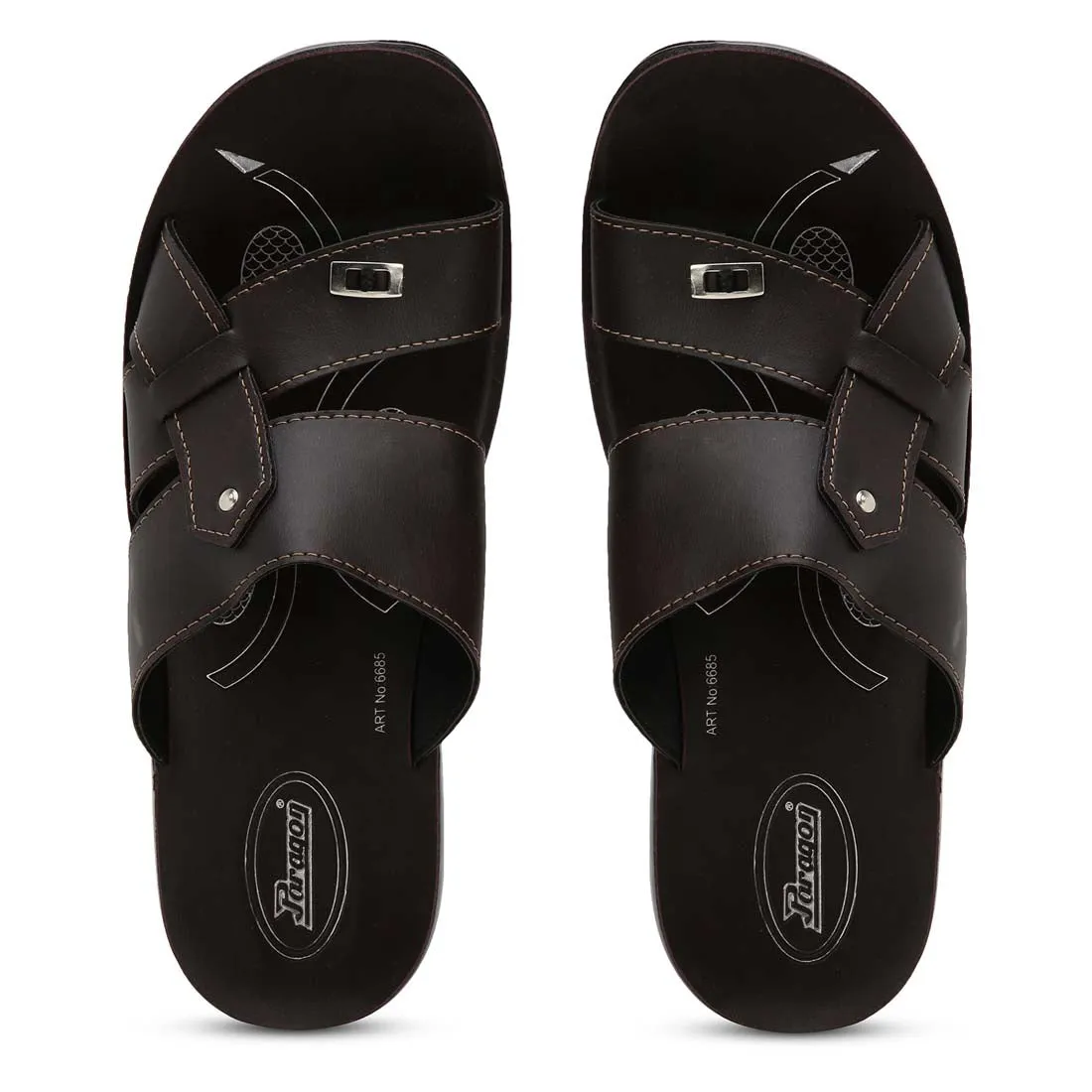 Paragon PU6685T Men Stylish Sandals | Comfortable Sandals for Daily Outdoor Use | Casual Formal Sandals with Cushioned Soles