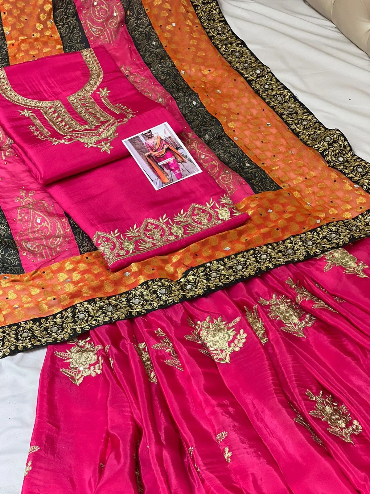 Punjabi Boutique Designer Upada Silk Salwar Suite
