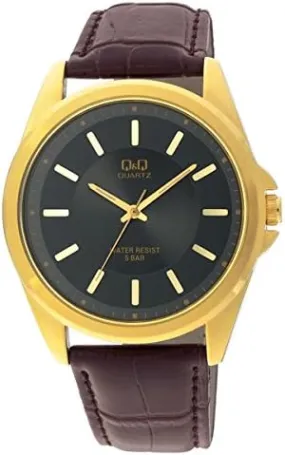Q&Q for Men - Analog Leather Band Watch - Q416J102Y