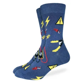 "Electrician" Crew Socks by Good Luck Sock - Large