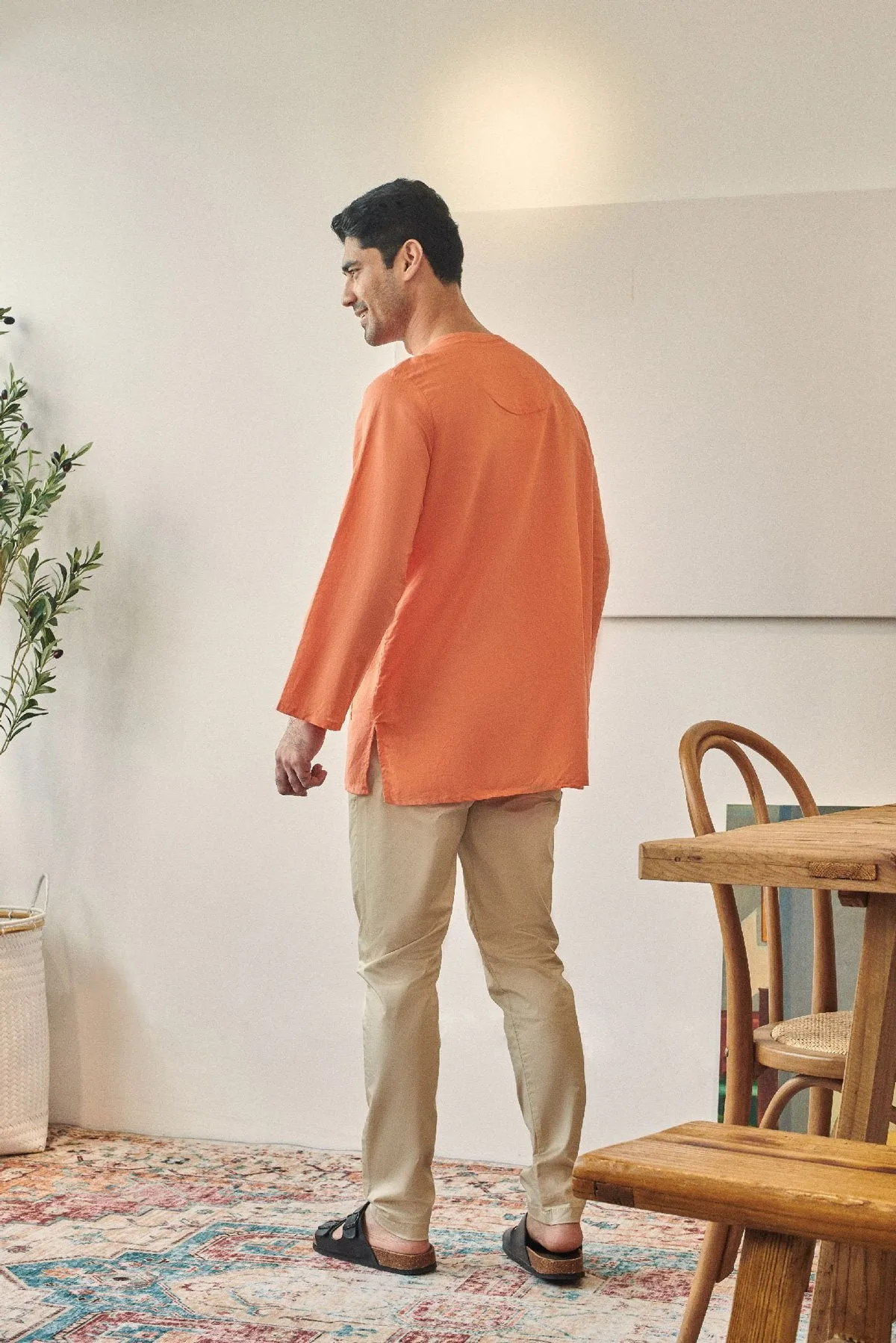 Rasa Sayang Men Kurta - Salmon