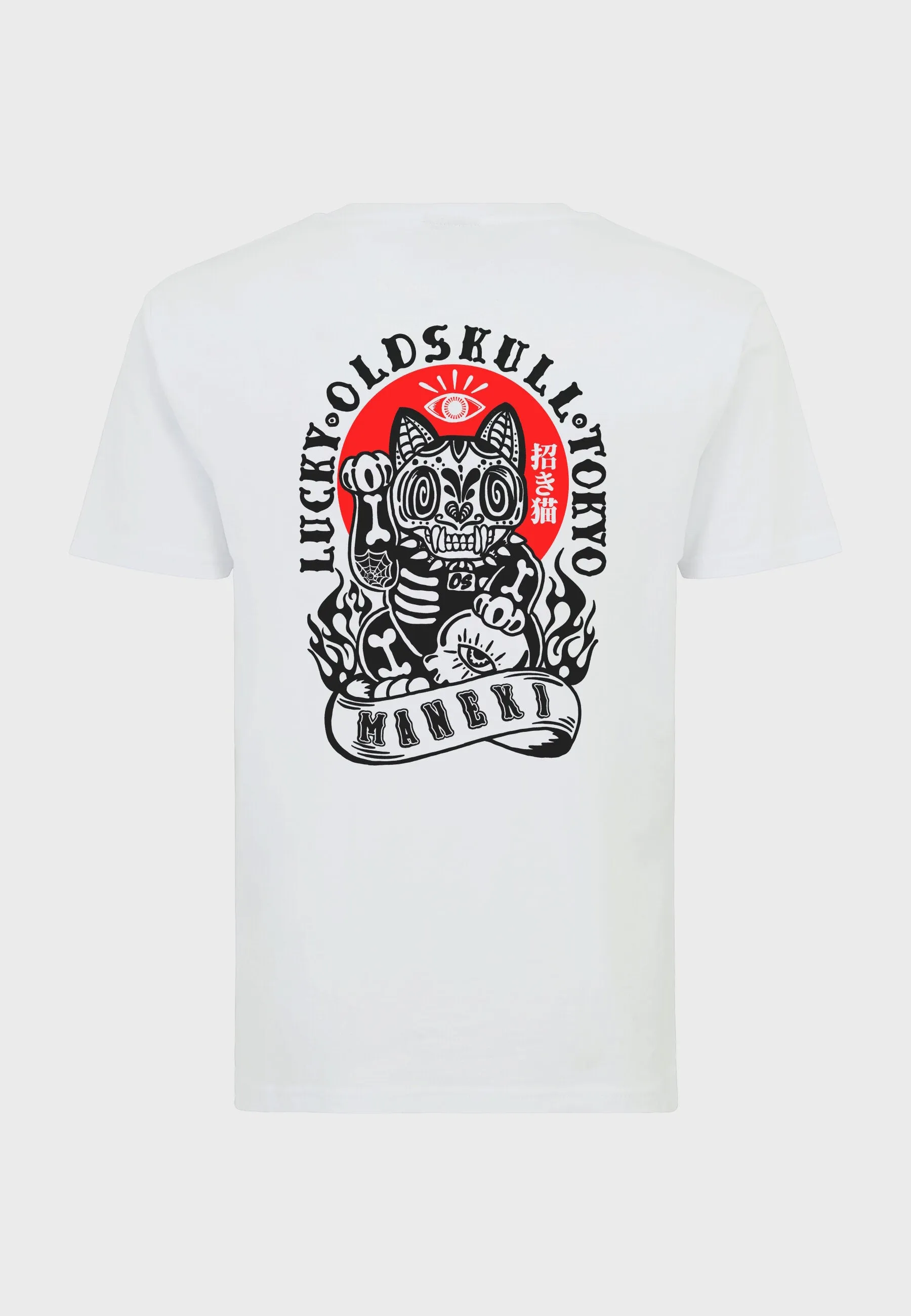 Rebel Cat Backprint T-Shirt White