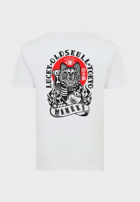 Rebel Cat Backprint T-Shirt White