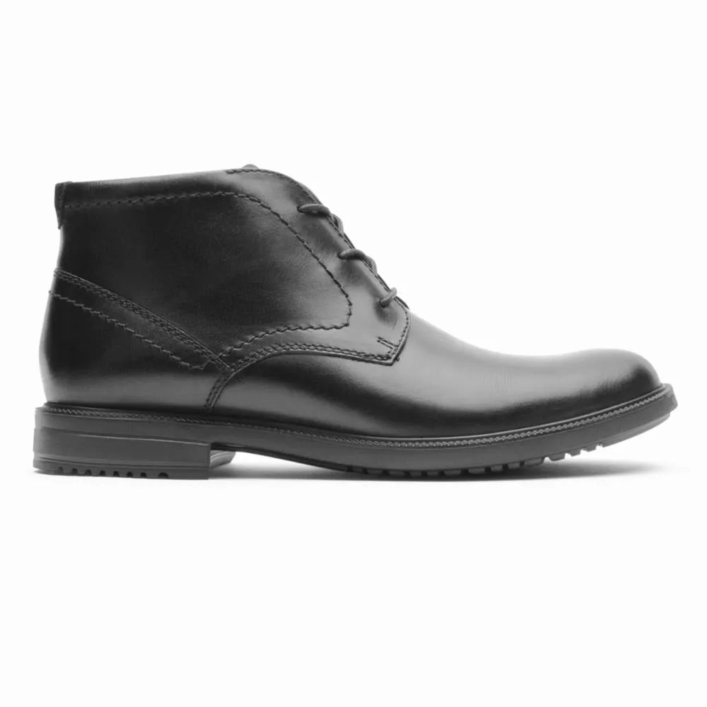 Mens Black Rockport Berenger Patch Chukka Boots