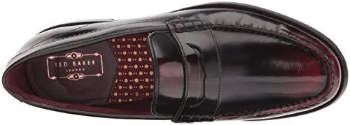 TED BAKER MEN'S ROMMEO LHS AM DK PENNY LOAFER, DARK RED, 10 M US