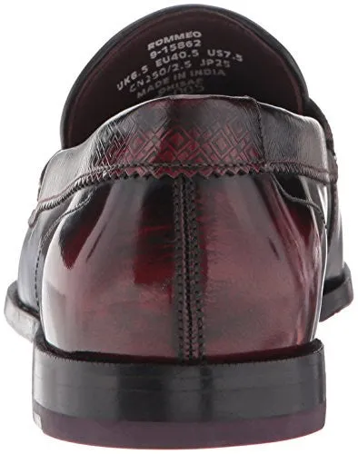 TED BAKER MEN'S ROMMEO LHS AM DK PENNY LOAFER, DARK RED, 10 M US