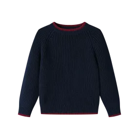 THINLY EDGED SWEATER-NAVY