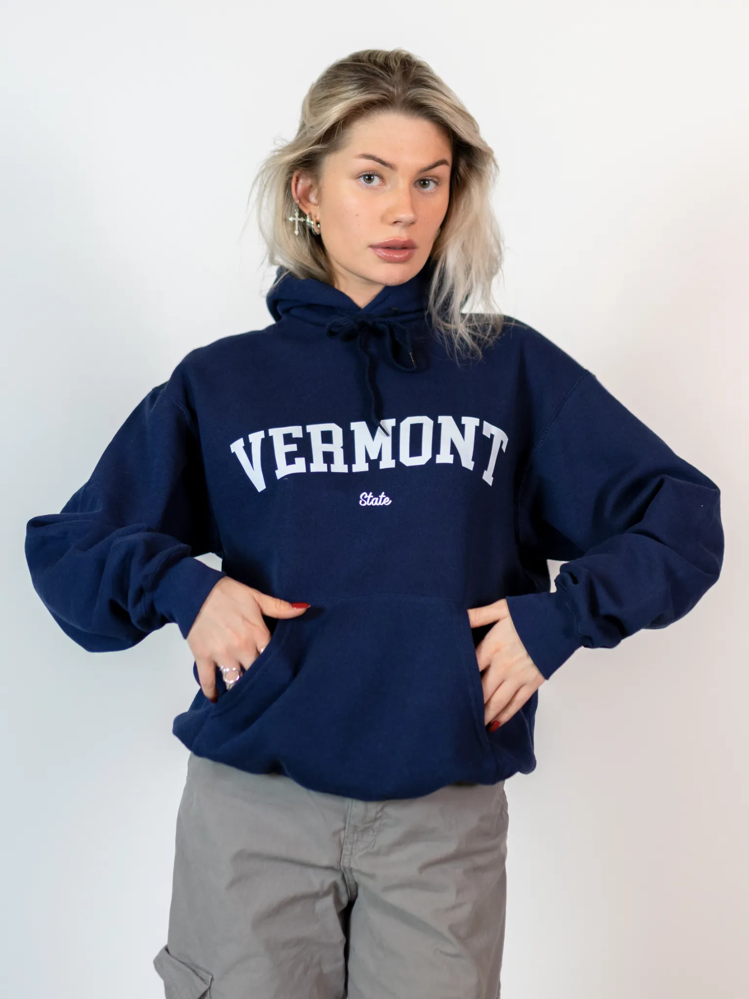 VERMONT STATE HOODIE - NAVY
