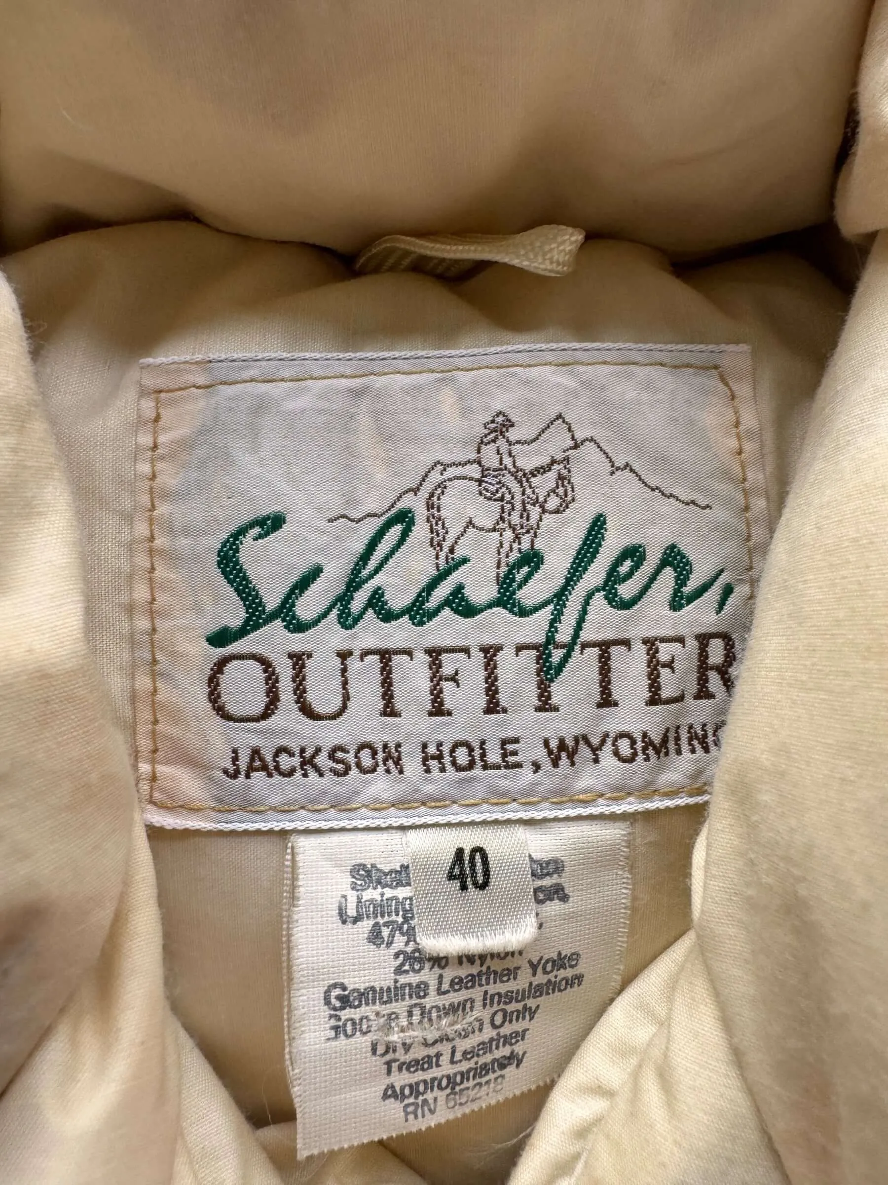 Vintage Schaefer Outfitter Down Vest SZ 40