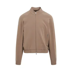 Viscose Tracksuit Jacket in Mushroom/Flat White