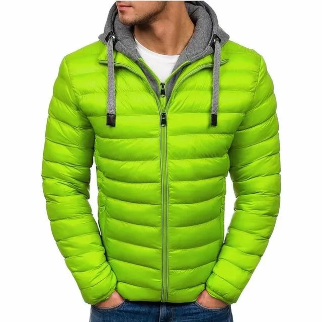 ZOGAA Men Jacket Coats Thicken Warm Winter Windproof Jackets Hooded Outwear Cotton-padded Jacket Zipper Hip Hop Cotton Hooded